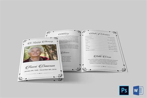 Funeral Program Template Funeral Program Template Word Etsy Funeral