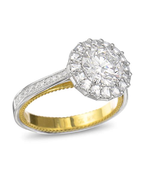 Fiery Halo Diamond Engagement Ring Turgeon Raine