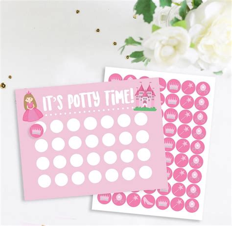 Princess Potty Training Chart With Stickers Potty Chart Etsy