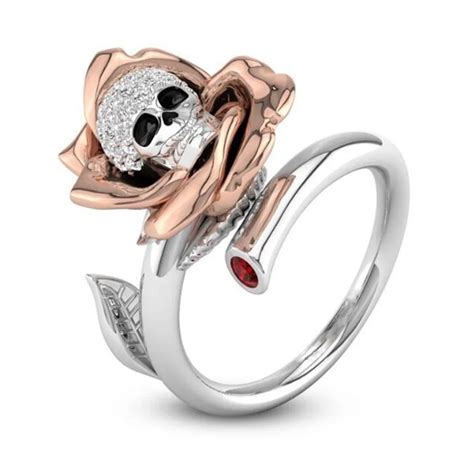 Fashion Women Skull Ring Charm Stainless Steel Rose Gold Color Rings