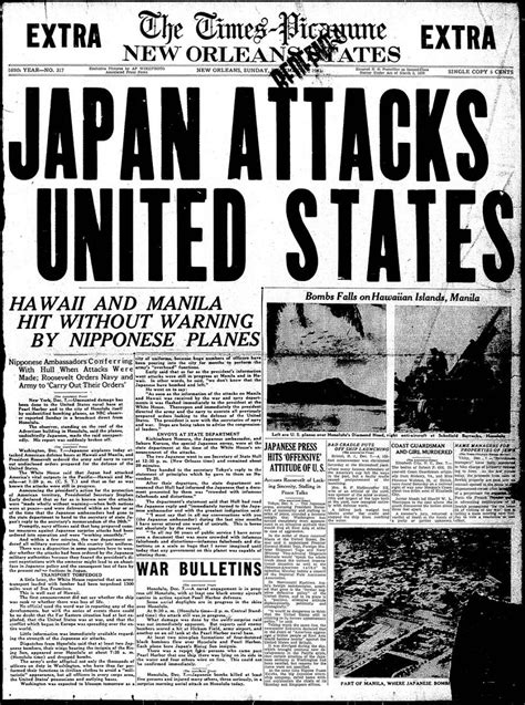 Pearl Harbor Attack Newspaper