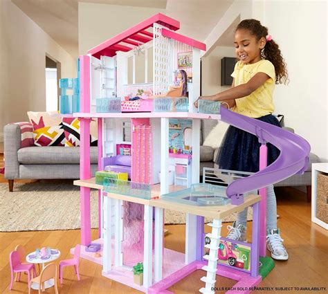 Buy Barbie Dreamhouse Dollhouse With 70 Accessories Working Elevator And Slide Transforming