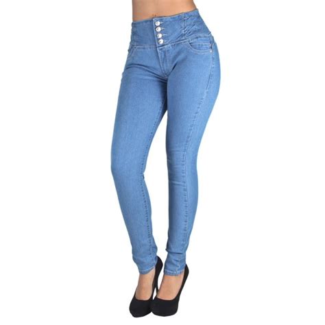 Fashion2love Colombian Design Butt Lift Elastic Waist Sexy Skinny Jeans