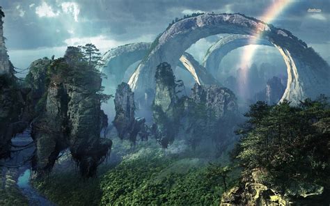 Mountain Arches Hd Wallpaper Avatar World Fantasy Landscape Landscape