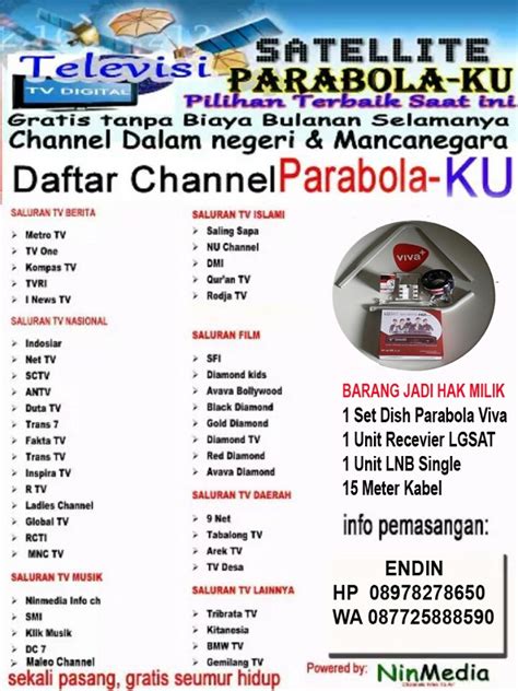 Langkah yang harus anda lakukan juga tidak terlalu banyak, bahkan cukup mudah untuk. Harga Paket Parabola - Parabola Mini Ninmedia Cirebon