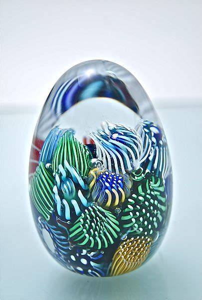 Micro Ocean Reef Egg Paperweight By Michael Egan Art Glass Paperweight Artful Home Glass