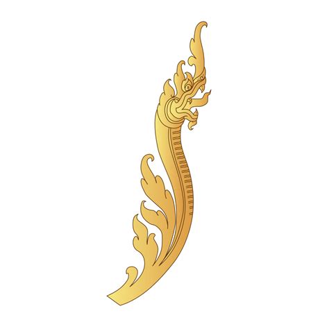 Khmer Golden Dragon Fire Ornament Vector Khmer Artwork Cambodia