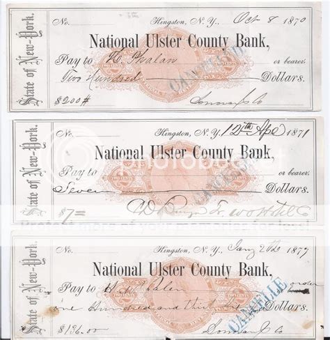 1870s Bank Checks Stamp Bears