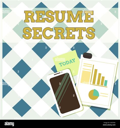 Conceptual hand writing showing Resume Secrets. Concept meaning Tips on