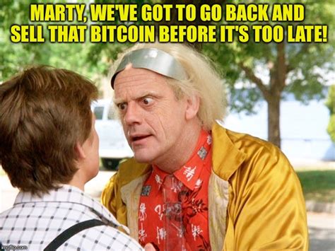 When the price of bitcoin goes down, and you watch all of your cryptocurrency holdings lose their value, it's hard to remain calm. back to the future - Imgflip