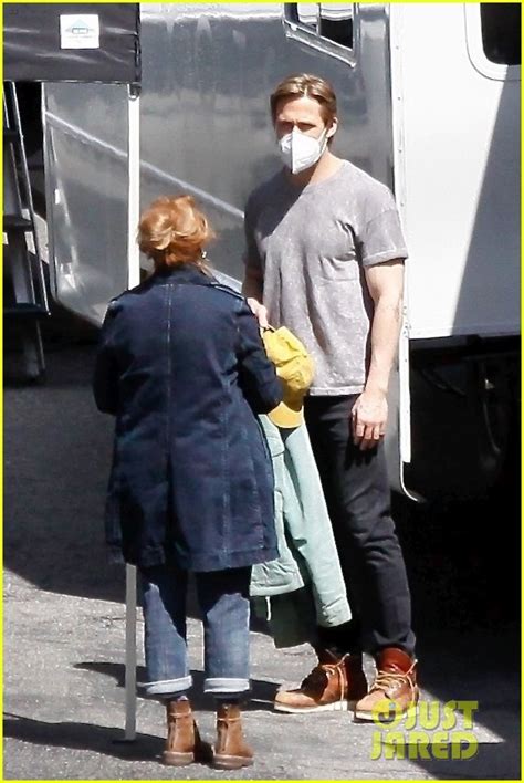 Ryan Gosling Suits Up In Gray On The Gray Man Set New Photos