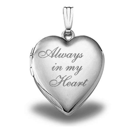 Always In My Heart Silver Heart Locket Pendant