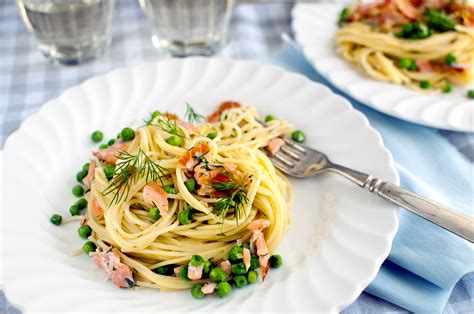Recipe Toss Spaghetti With Smoked Salmon And Peas For A Quick