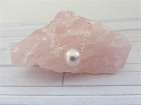 Blush Pearl Necklace Pink Pearl Necklace 9ct Pearl Necklace
