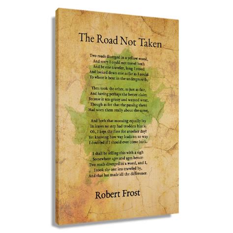 The Road Not Taken Poem Wall Art Robert Frost Quotes Wall Art Poetry