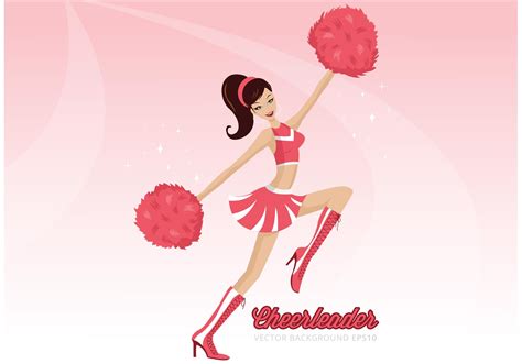 Cheerleader With Pom Poms Vector Background Download Free Vector Art