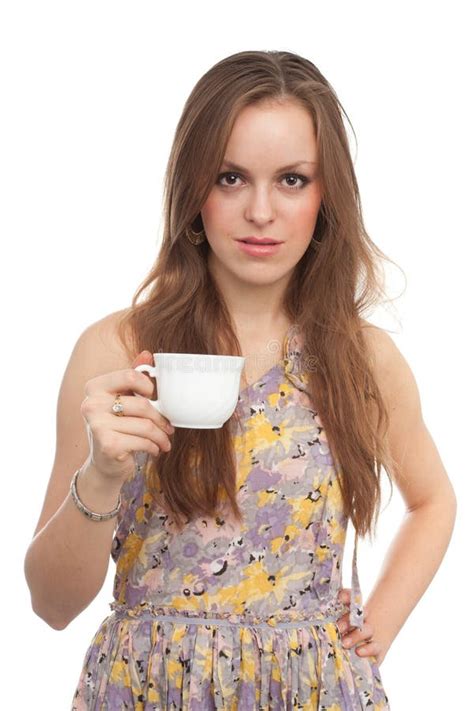 Girl With A Coffee Cup Stock Photo Image Of Beauty Casual 22155290