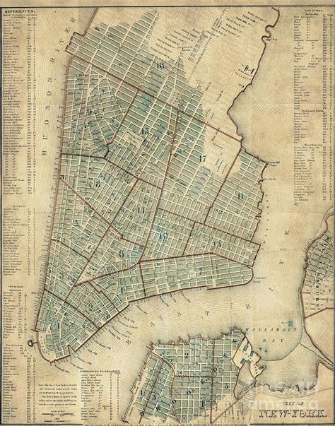 Manhattan New York Antique Vintage City Map Photograph By Elite Image