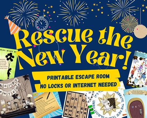 New Years Escape Room Game Adventure Party Game Printable For Kids