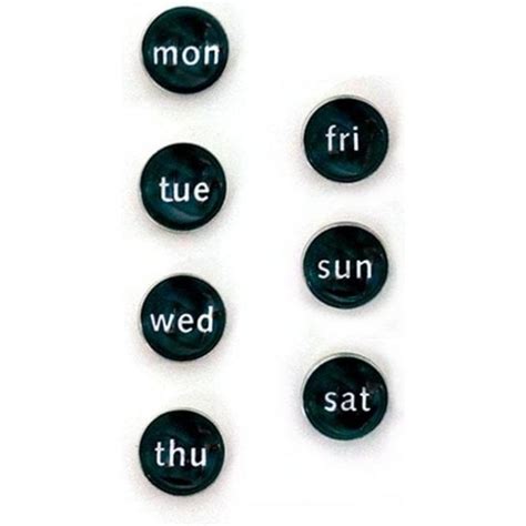 Assorted Domed Circular Office Magnets Days Of The Week
