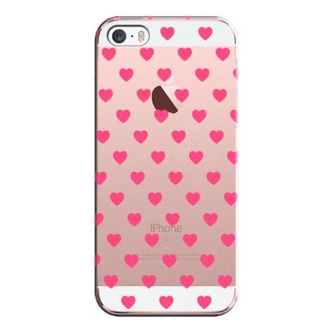 Cute Pink Hearts Patterned Transparent Pattern Iphone 6s Caseiphone