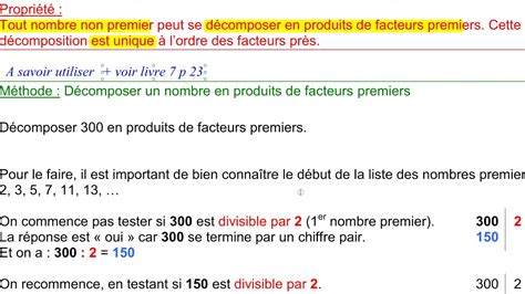 3eme Arithmétique Leçon Ii Application 1 Décomposition Nombre En Produits De Facteurs