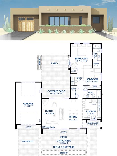 Contemporary Adobe House Plan 61custom Contemporary And Modern House