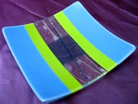 Items Similar To Mid Century Design Fused Glass Plate On Etsy