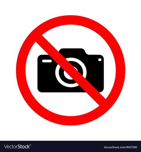No Camera Sign Royalty Free Vector Image Vectorstock