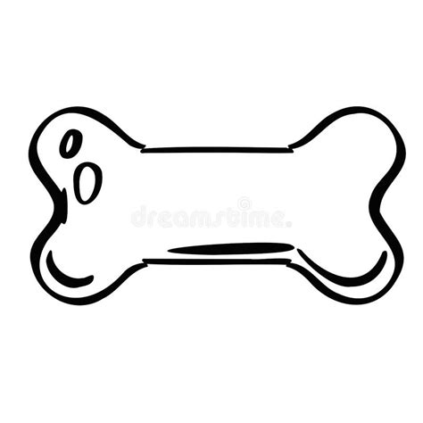Line Dog Bone Symbol Illustration Sketch Illustration Stock Vector