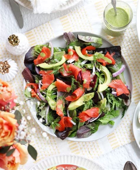 smoked salmon salad with an easy dill dressing detoxinista