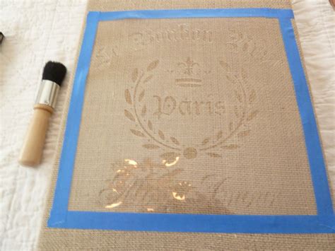 Kates Place Stenciled French Burlap Wall Hanging Burlap Wall
