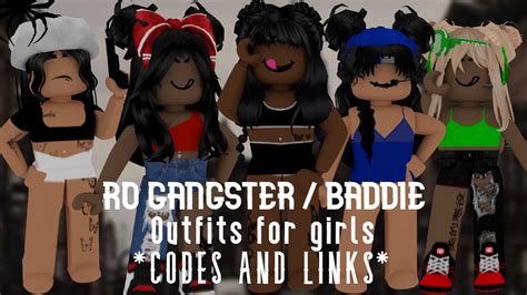 Ro Gangster Baddie Outfits Girls Codes And Links Youtube
