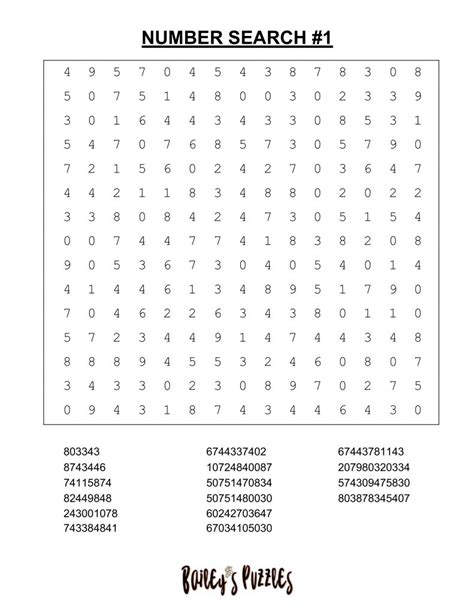 Free Printable Word And Number Searches Download And Print