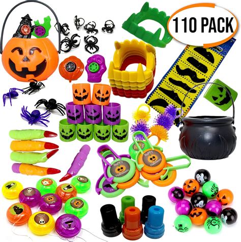 Set Of 110 Assorted Halloween Themed Party Toys Perfect For Party