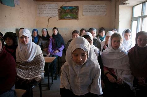 Afghan Female Primary Students Crowd Into One Classroom Picryl Public
