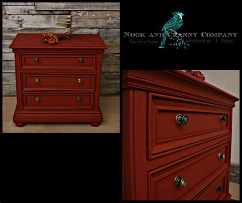Red Painted Furniture Pop Of Color Bold Furniture Redo