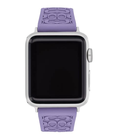 Coach Women S 38 40 41mm Purple Silicone Apple Watch Strap Dillard S