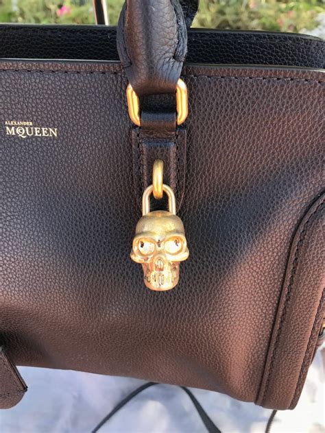 New Alexander Mcqueen Black Leather Skull Lock Bag Posh Boutique