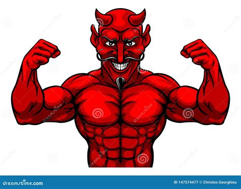 Devil Sports Mascot Cartoon Character Stock Vector Illustration Of