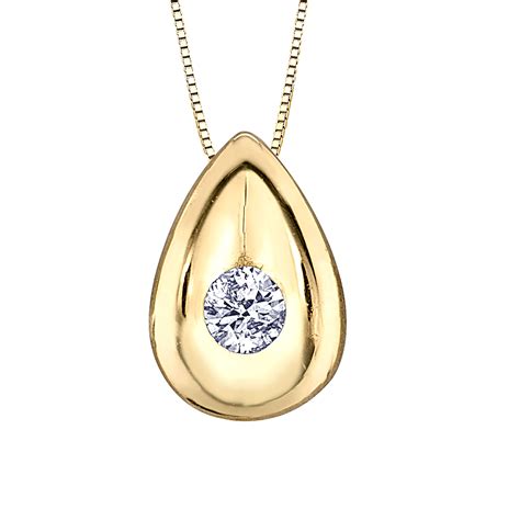 Tear Drop Diamond Pendant In 10k Yellow Gold 003ct Tw Ann Louise