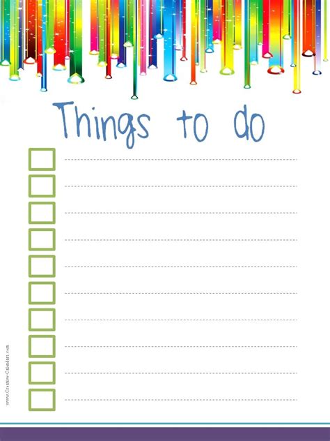 Free Pretty Things For You To Do List Template Trimsuits