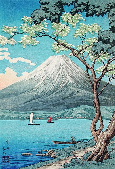 Mount Fuji From Lake Yamanaka Painting By Art Dozen Fine Art America
