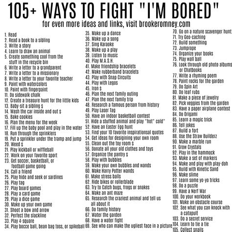 We've got some awesome activity ideas that are so fun, you might not even want to go back to life as usual! 100+ Ways to Fight I'm Bored this Summer | Brooke Romney ...