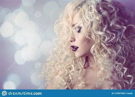 Fashion Model Curly Hair Young Woman Beauty Portrait Hairstyle Curls