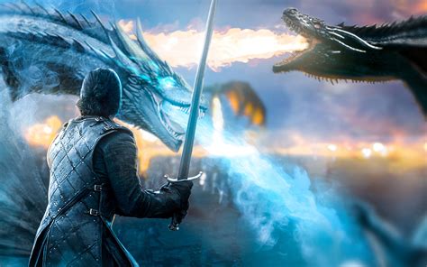 Jon Snow With Dragon From Game Of Thrones Wallpaper 4k Ultra Hd Id4921