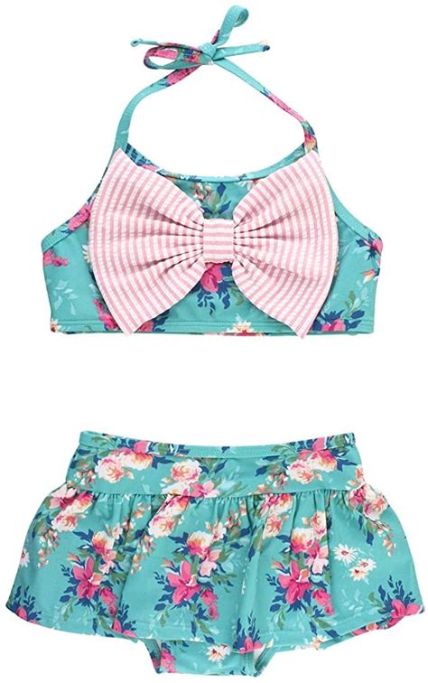 Rufflebutts Babytoddler Girls Cropped Peplum Tankini 2 Piece Swimsuit