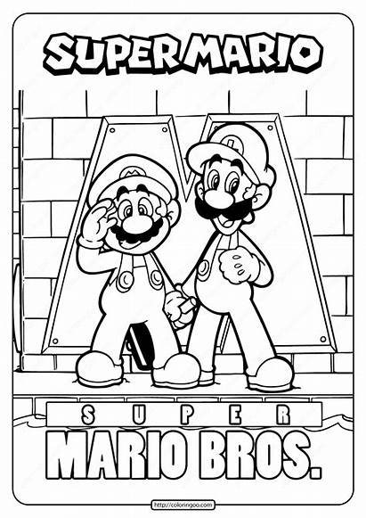 Coloring Mario Bros Printable Sheets Sheet Shimmer