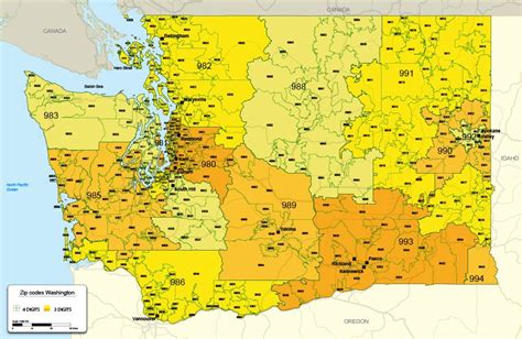 Washington State Zip Code Map Map Of The Usa With State Names