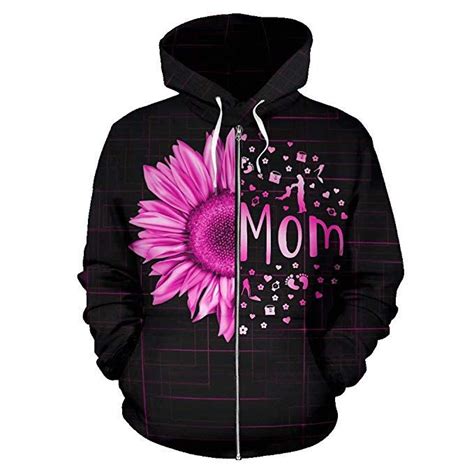 Hoodie Mom Mother Mothers Day Flower Floral Zip Hoodie 3d